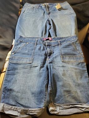 Gloria Vanserbilb Denim Size16 Jean Short/terra&sky Blue Size 16w Jean Petite